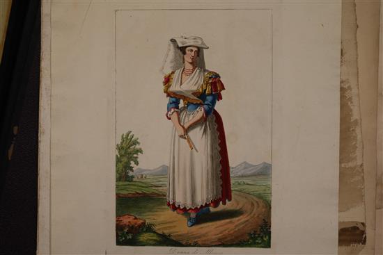 A group of assorted unframed prints and drawings